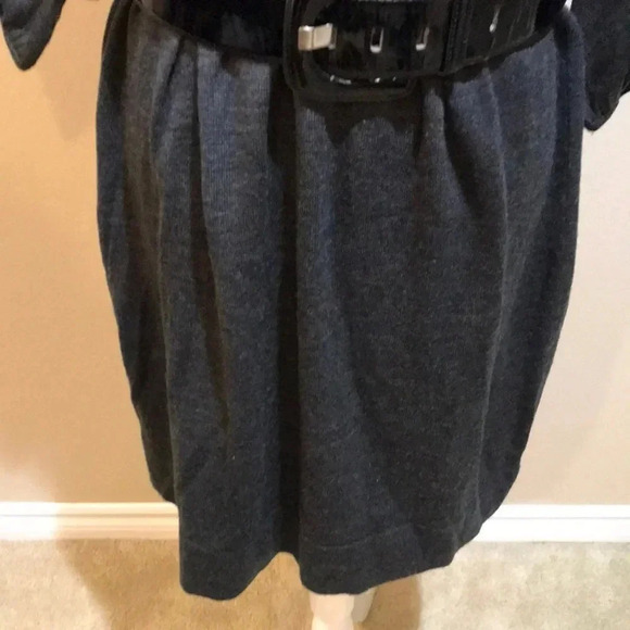 Black/Gray Cowl Neck Midi Sweater Dress 3/4 Sleeves with added Belt-Size L - Picture 3 of 9